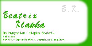 beatrix klapka business card